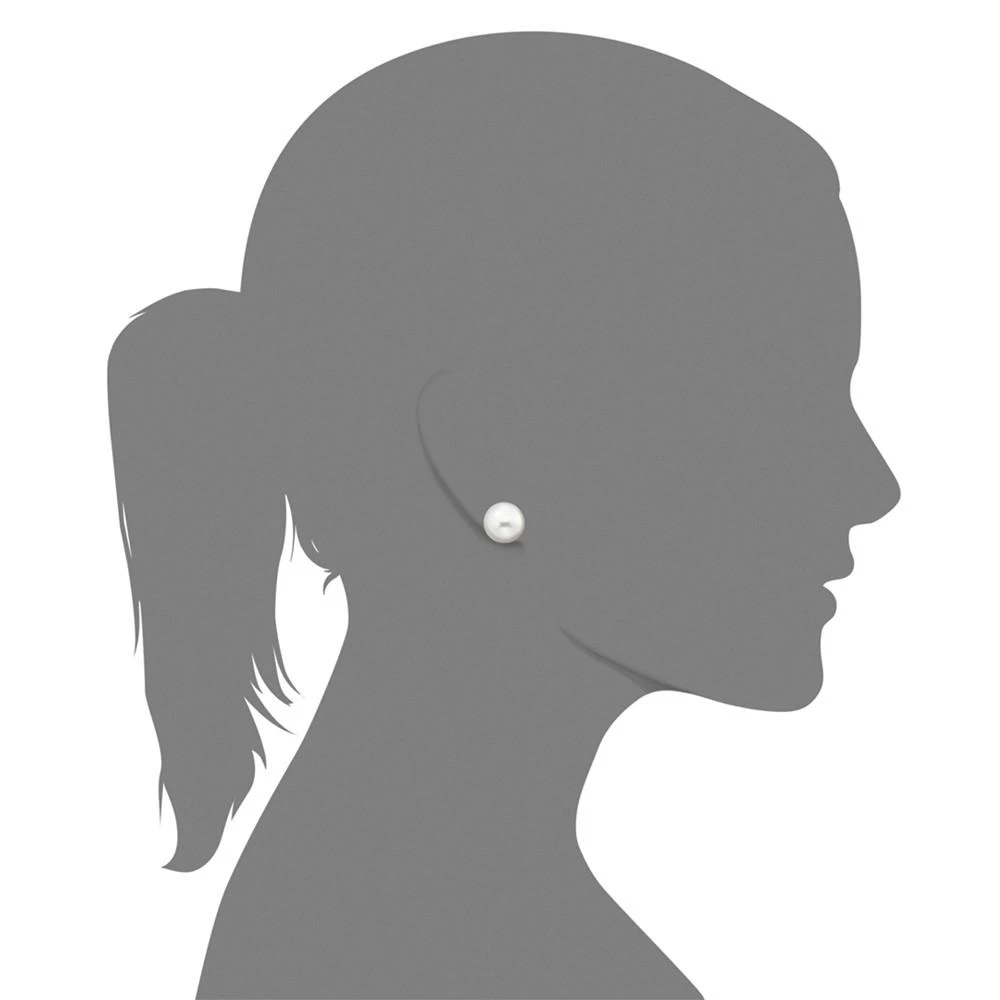 商品Belle de Mer|Pearl Earrings, 14k Gold Cultured Freshwater Pearl Stud Earrings (10mm) (Also Available in Pink Cultured Freshwater Pearl),价格¥4907,第2张图片详细描述