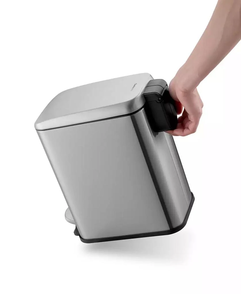 商品QualiaZero|Two 1.3 Gallon Slim Step On Trash Can Set, 2 Pieces, Stainless Steel, Twin Pack,价格¥297,第3张图片详细描述