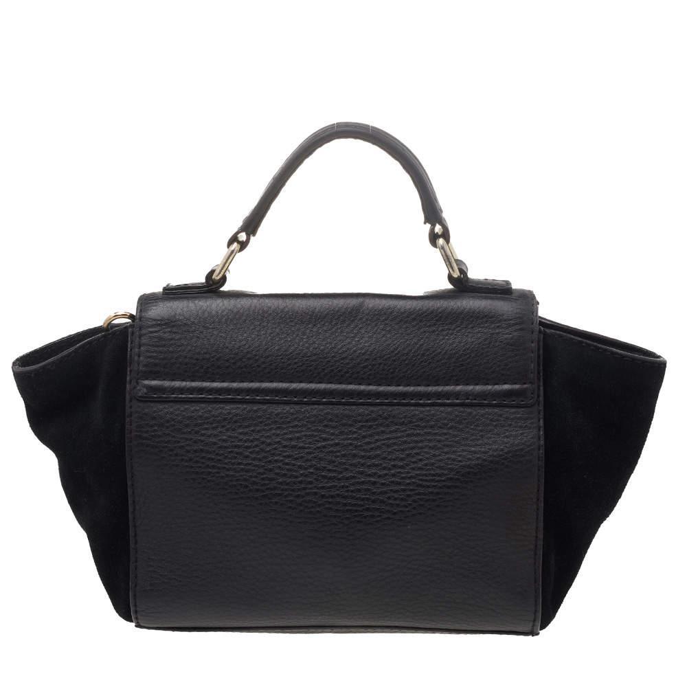 商品[二手商品] Kate Spade|Kate Spade Black Leather And Suede Magnolia Park Top Handle Bag,价格¥814,第6张图片详细描述