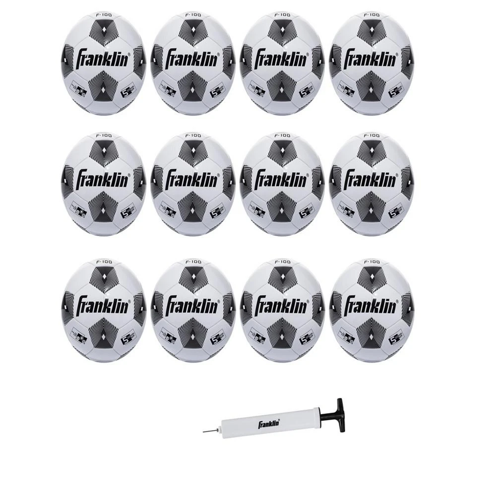 商品Franklin|Size 5 Competition 100 Soccer Balls - 12 Pack Deflated With Pump,价格¥886,第1张图片