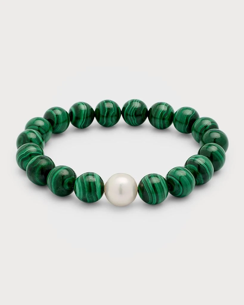 商品NEST Jewelry|Malachite and Pearl Stretch Bracelet,价格¥919,第1张图片