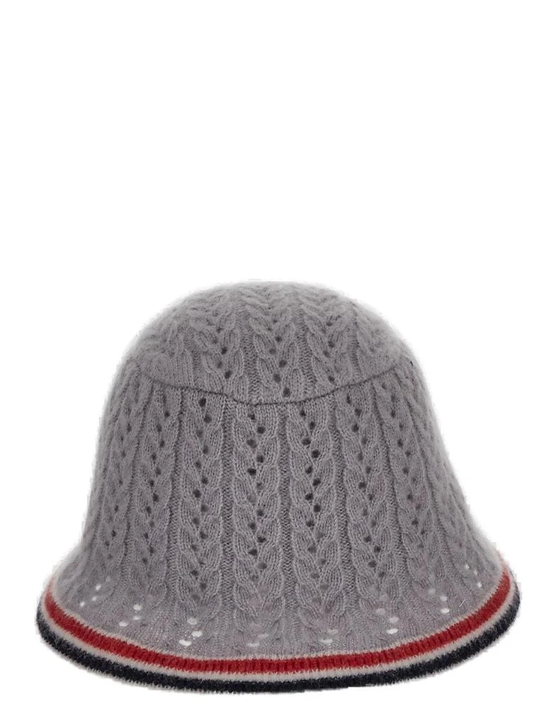 商品Thom Browne|Thom Browne Cable-Pointelle Knitted Bucket Hat,价格¥3821-¥4168,第1张图片