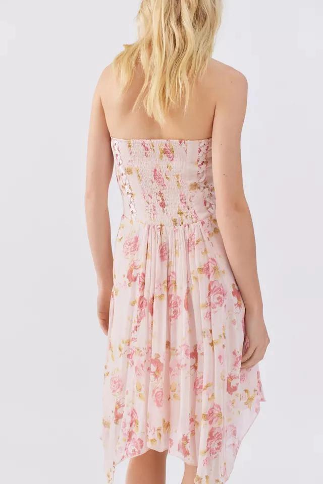 商品Urban Outfitters|UO Floral Lace-Up Midi Dress,价格¥377,第3张图片详细描述