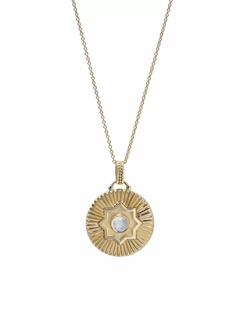 商品Anzie|Aztec Marakesh Moonstone Medallion 14K Yellow Gold & Moonstone Necklace,价格¥14610,第1张图片