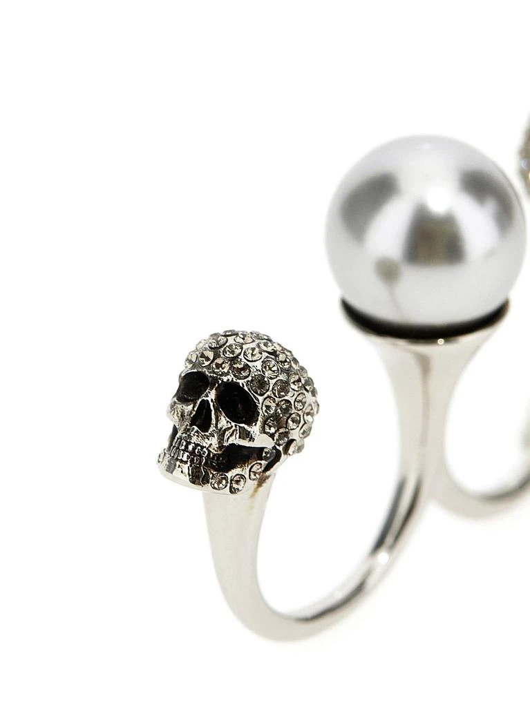 商品Alexander McQueen|Alexander Mcqueen Antiqued Double Pearl Skull Ring,价格¥2045,第5张图片详细描述