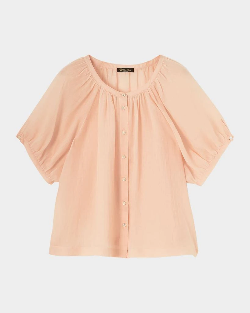 商品Loro Piana|Gritt Ramie Voile Short-Sleeve Shirt,价格¥8880,第1张图片