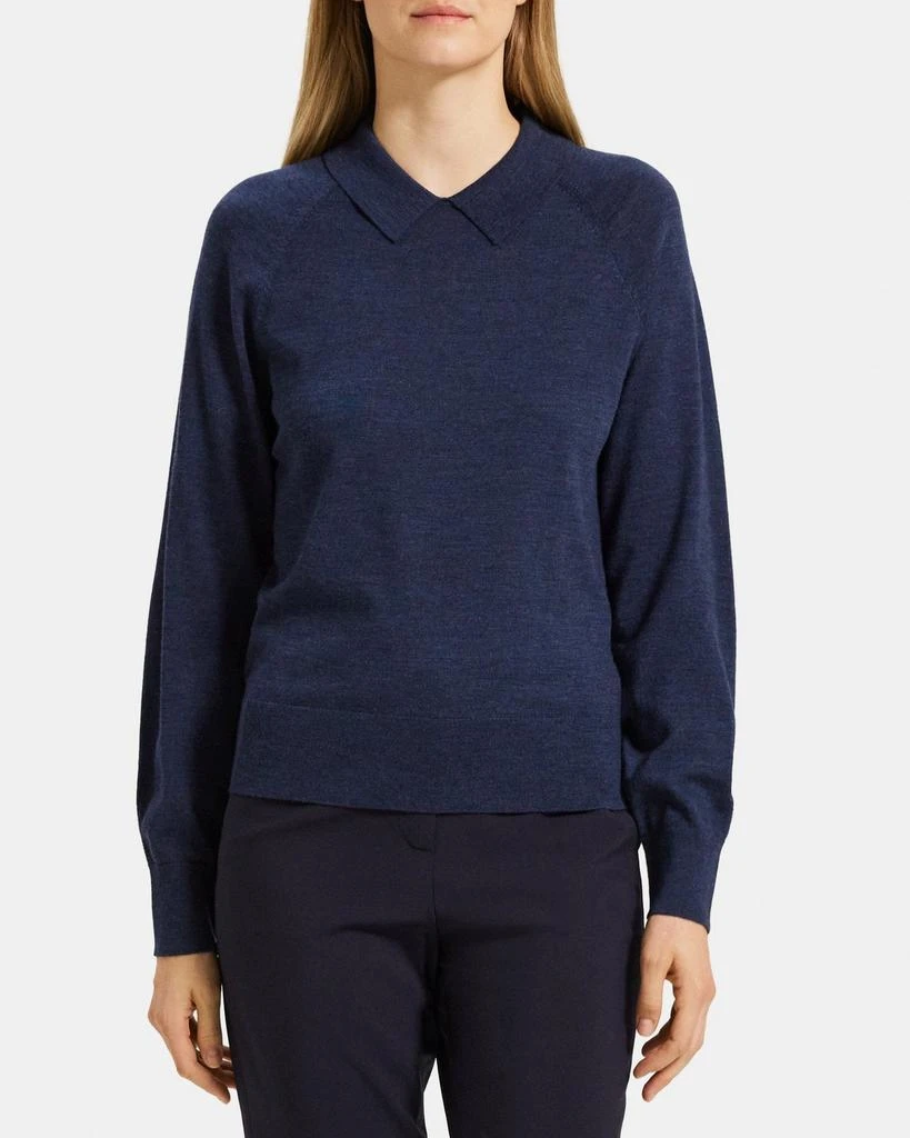 商品Theory|Collared Sweater in Fine Merino Wool,价格¥494,第1张图片