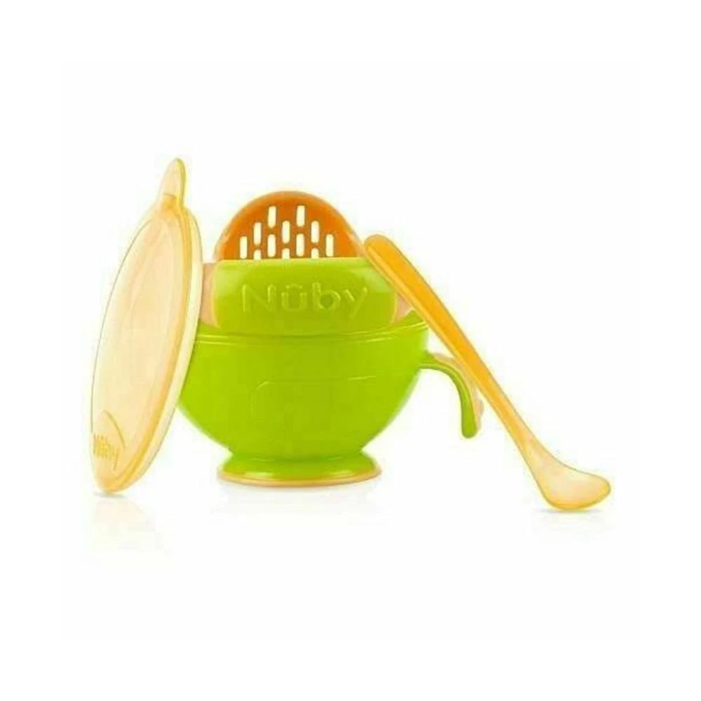 商品Nuby|Garden Fresh Mash N Feed Bowl with Spoon and Food Masher, Green/Orange,价格¥122,第3张图片详细描述