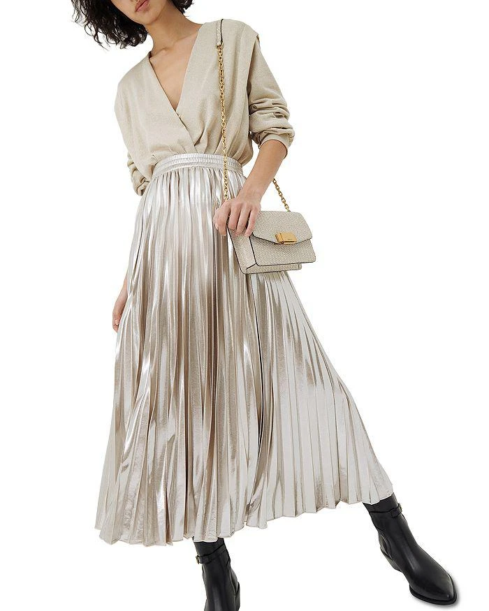 商品Marella|Quincy Metallic Pleated Skirt,价格¥1105,第2张图片详细描述