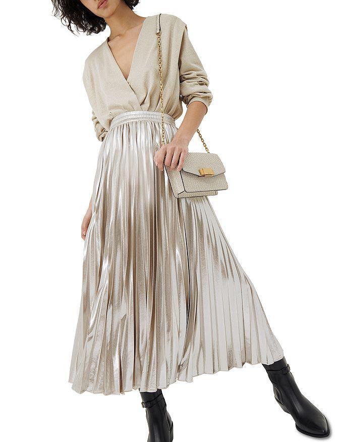 商品Marella|Quincy Metallic Pleated Skirt,价格¥2166,第4张图片详细描述