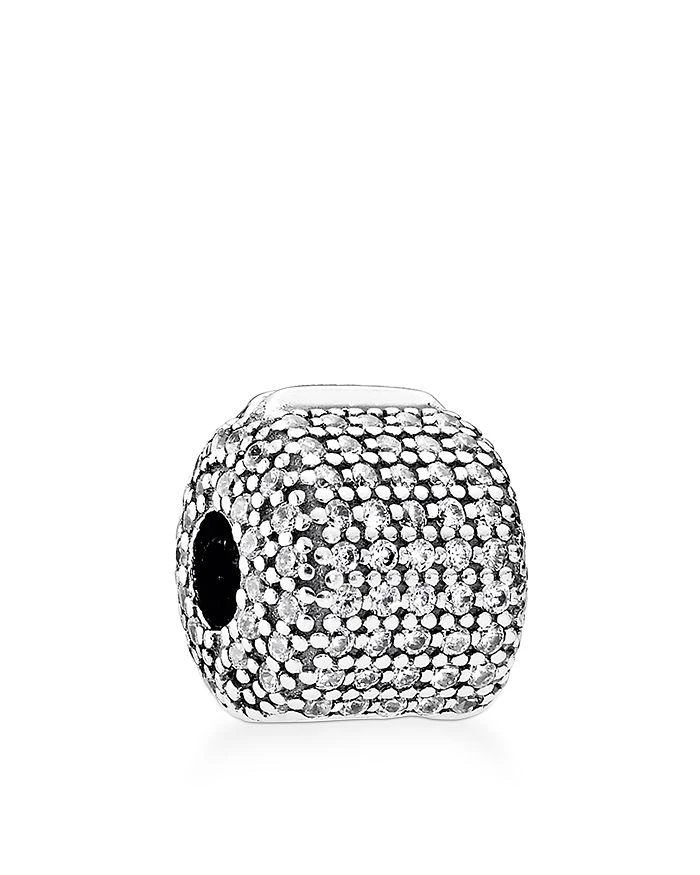 商品PANDORA|Moments Collection Sterling Silver & Cubic Zirconia Pavé Barrel Clip,价格¥362,第1张图片