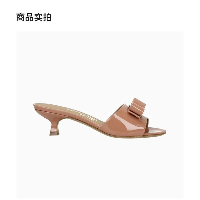 商品Salvatore Ferragamo|香港直邮ferragamo菲拉格慕女士粉色皮革凉鞋705532经典款式,价格¥4808,第9张图片详细描述