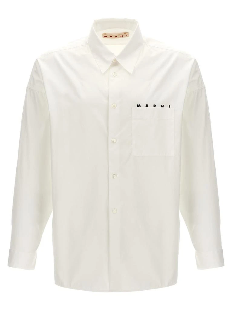 商品Marni|Marni Logo Printed Long-Sleeved Shirt,价格¥2106,第1张图片