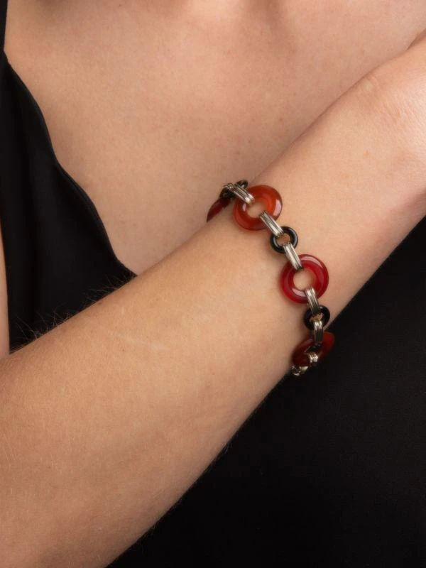 商品[二手商品] Sophie Jane|Vintage Art Deco 14K White Gold, Carnelian & Onyx Bracelet,价格¥24489,第2张图片详细描述