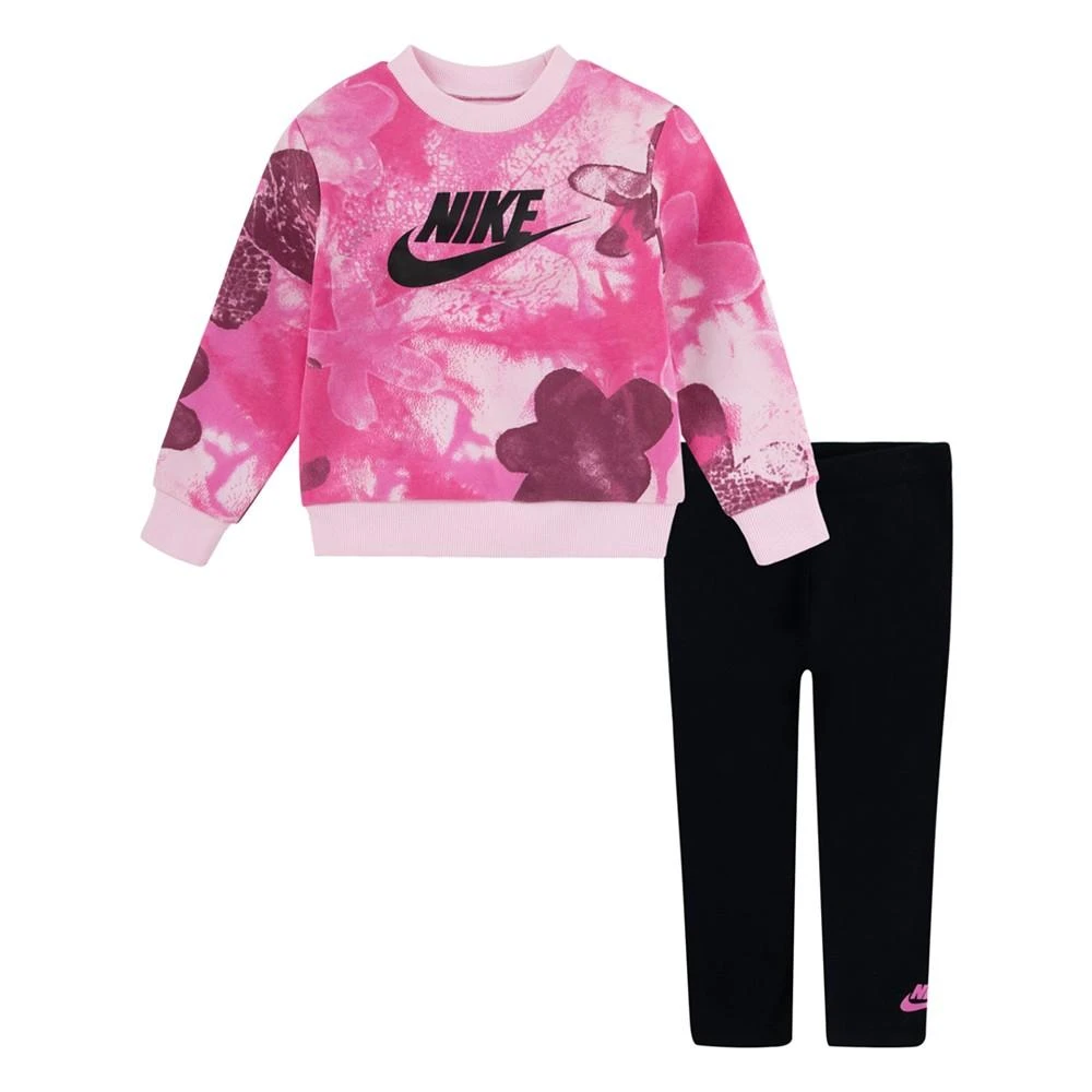 商品NIKE|Toddler Girls Fleece Sweatshirt and Leggings, 2 Piece Set,价格¥234,第1张图片