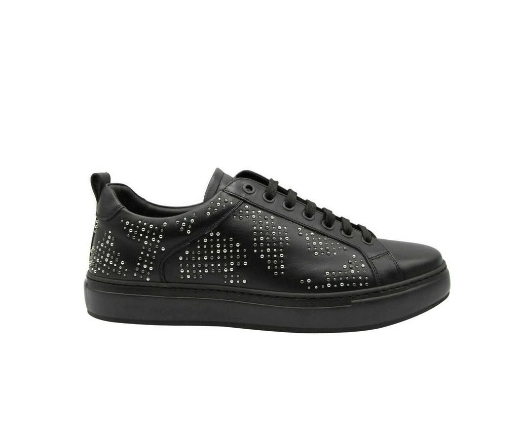 商品MCM|MCM Men's Black Leather Silver Studded Low Top Sneakers MEX9AMM70BK (42 EU / 9 US),价格¥3044,第1张图片