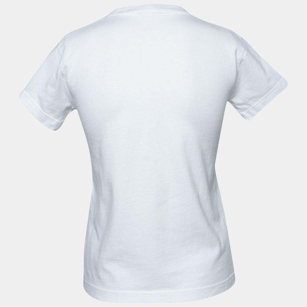 Balenciaga White Logo Print Cotton Crewneck T-Shirt XS商品第2张图片规格展示