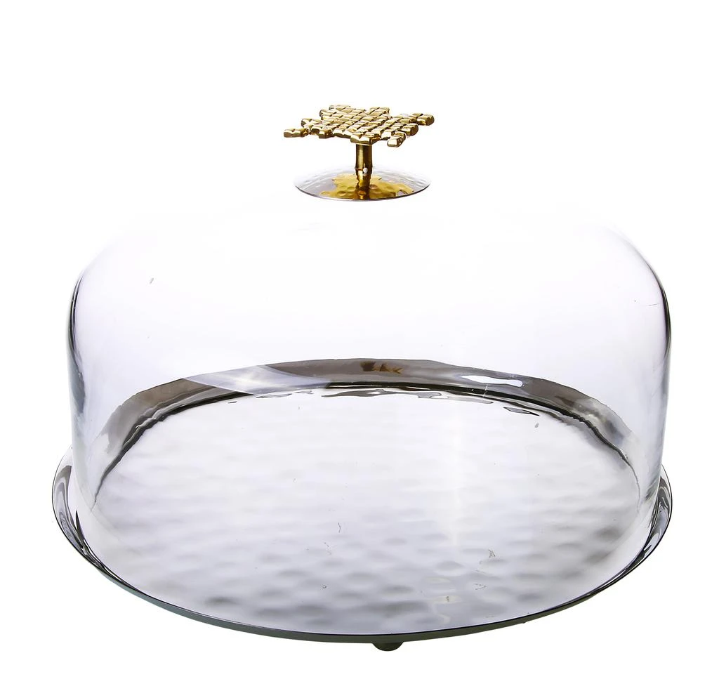 商品Classic Touch Decor|Glass Cake Dome With Mosaic Handle - 11.75"D X 8.5"H,价格¥960,第1张图片