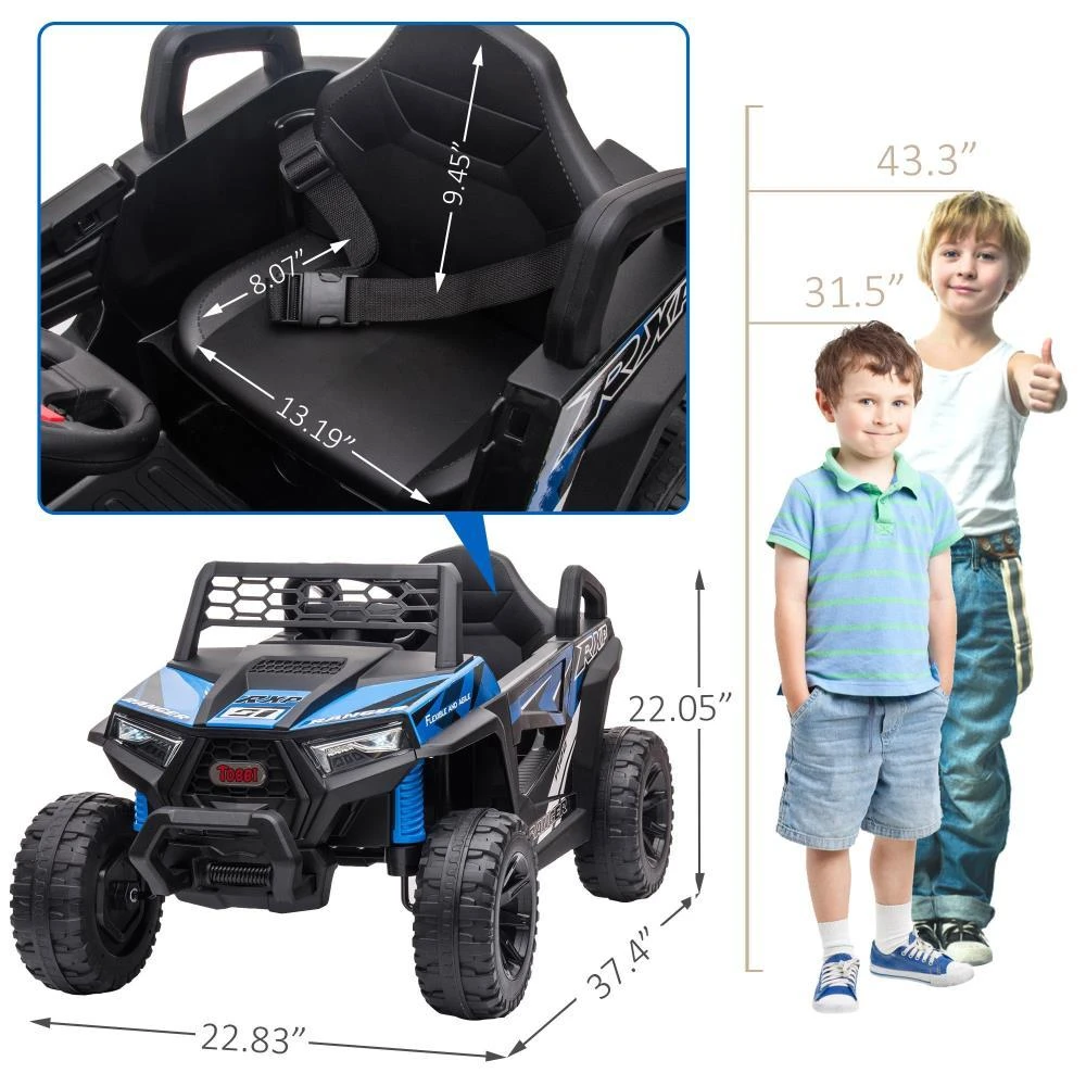 商品BreeBe|12V kids Ride On Mini UTV, Electric Car with Front LED Lights and Horn, Single Seat with a Safety Belt, Forward/Reverse Function,价格¥2040,第3张图片详细描述