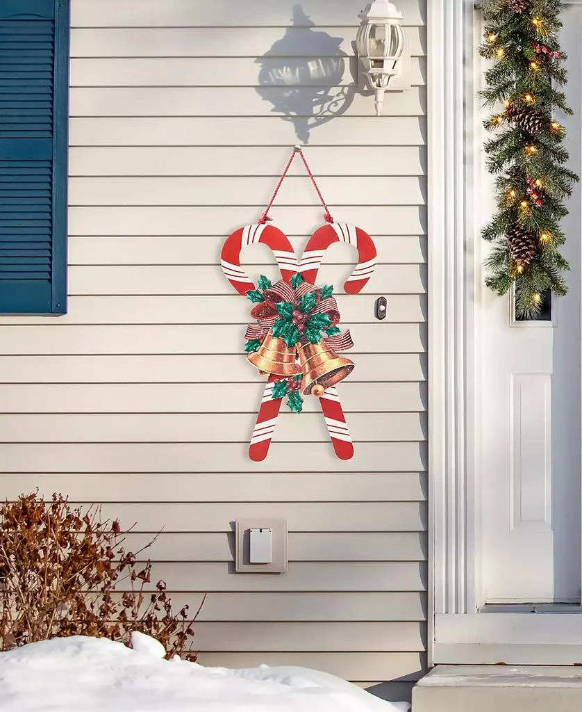 商品Glitzhome|20" H Wooden Christmas Candy Cane Wall Decor,价格¥112,第4张图片详细描述