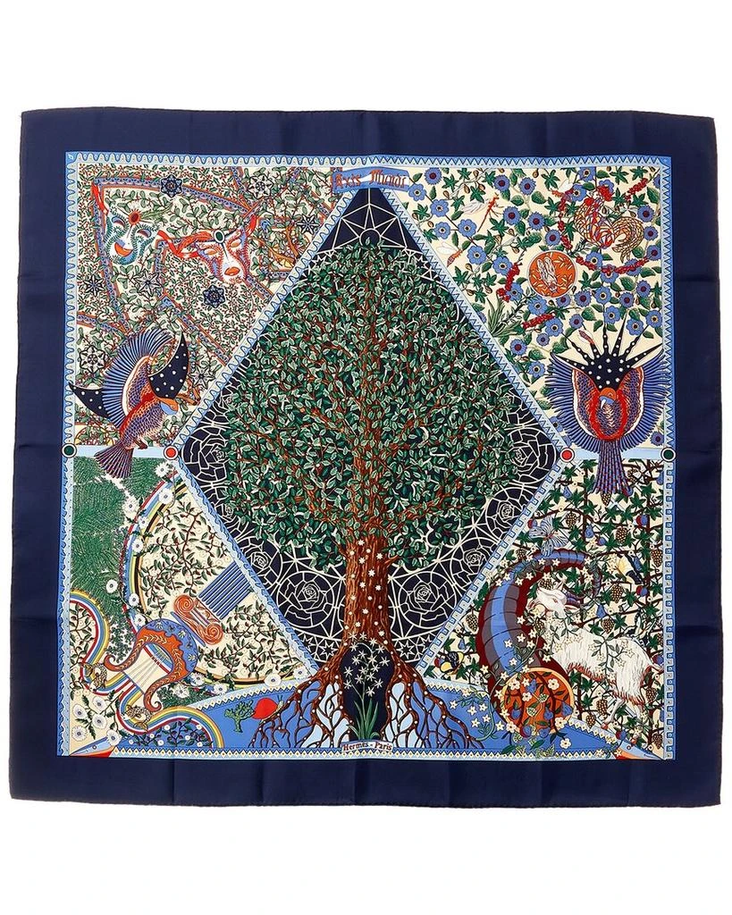 商品[二手商品] Hermes|Hermes "Au Coeur de Bois," by Zoe Pauwels Silk Scarf (Authentic Pre-Owned),价格¥2364,第1张图片