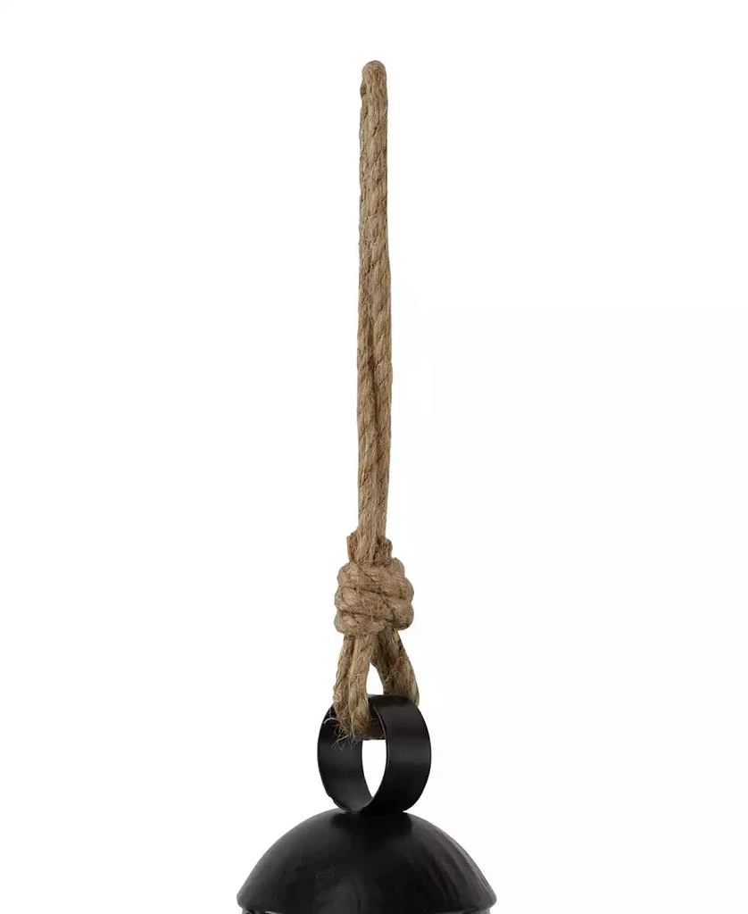 商品Rosemary Lane|Black Metal Bohemian Decorative Cow Bell with Jute Hanging Rope Set 3 Pieces,价格¥270,第5张图片详细描述