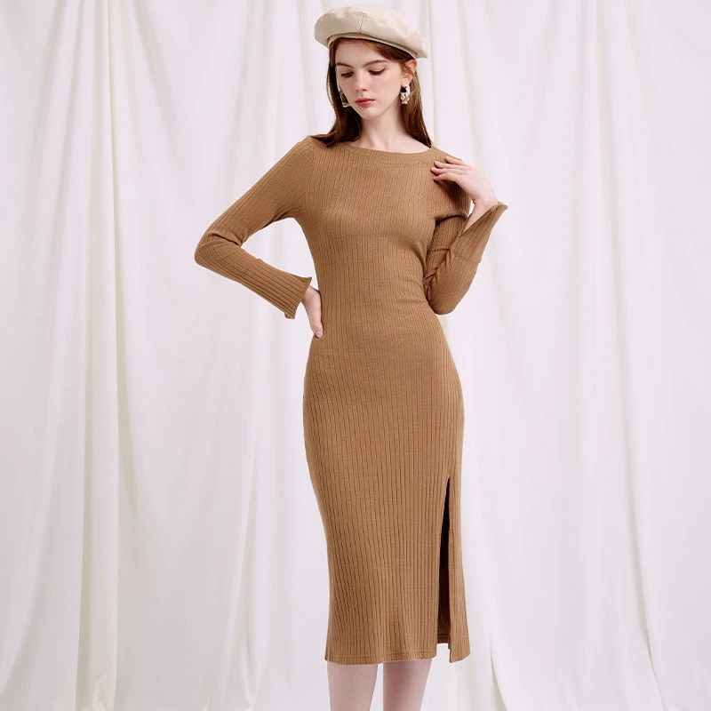 商品[国内直发] Petite Studio NYC|Estella针织连衣裙 - 驼色 | Estella Knit Dress - Camel,价格¥353,第1张图片