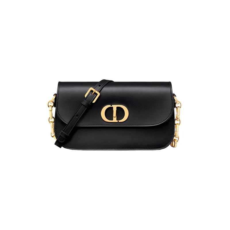 商品Dior|迪奥 23新款 30 MONTAIGNE AVENUE女士小号黑色光面牛皮革斜挎包 M9261UMOA_M900,价格¥24407,第1张图片