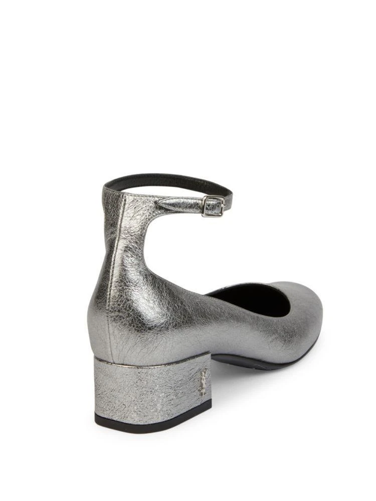 商品Yves Saint Laurent|Metallic Leather Ankle-Strap Pumps,价格¥3547,第2张图片详细描述
