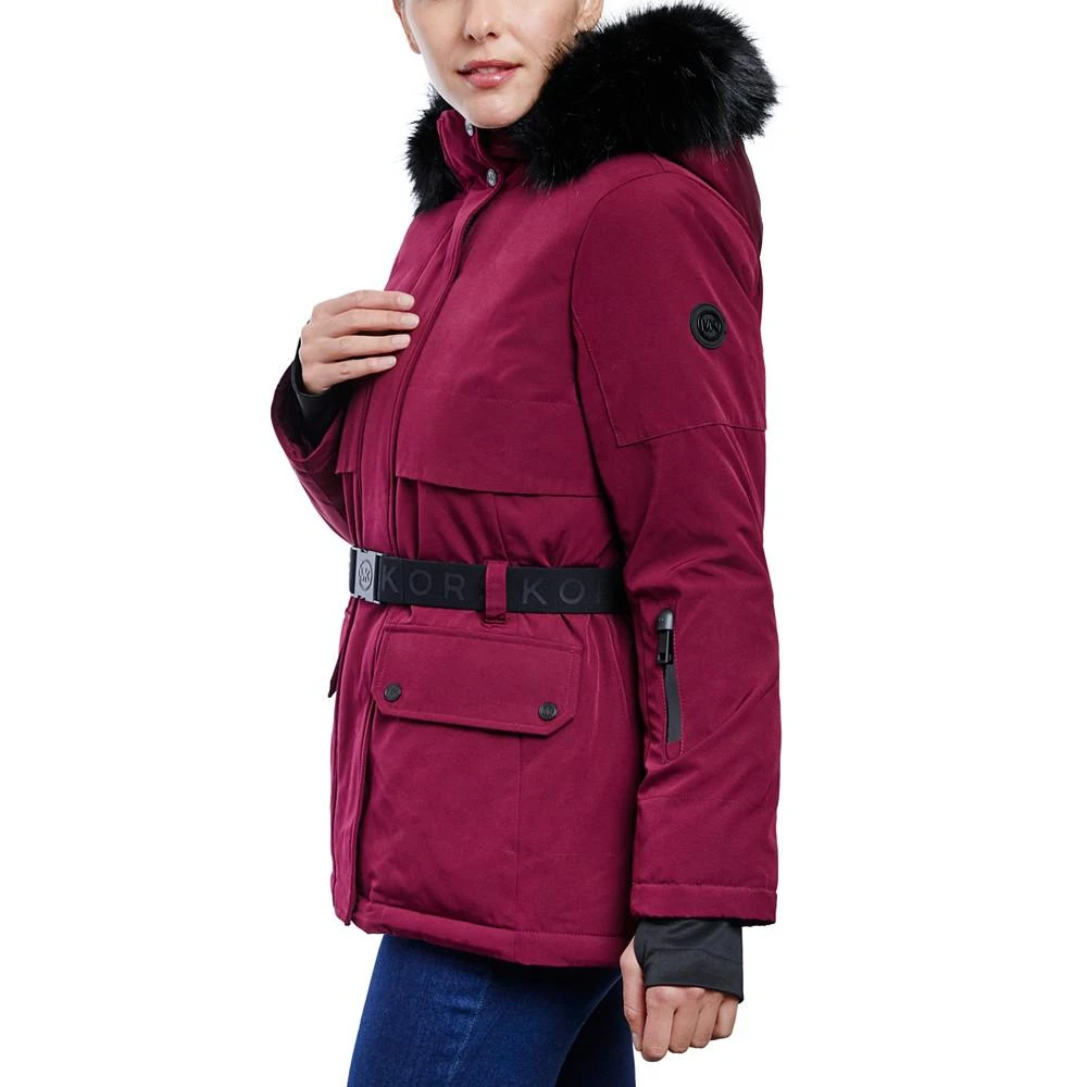 商品Michael Kors|Women's Belted Hooded Faux-Fur-Trim Puffer Coat,价格¥694,第3张图片详细描述