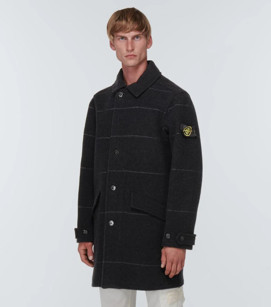 商品Stone Island|羊毛混纺条纹大衣,价格¥9458,第3张图片详细描述