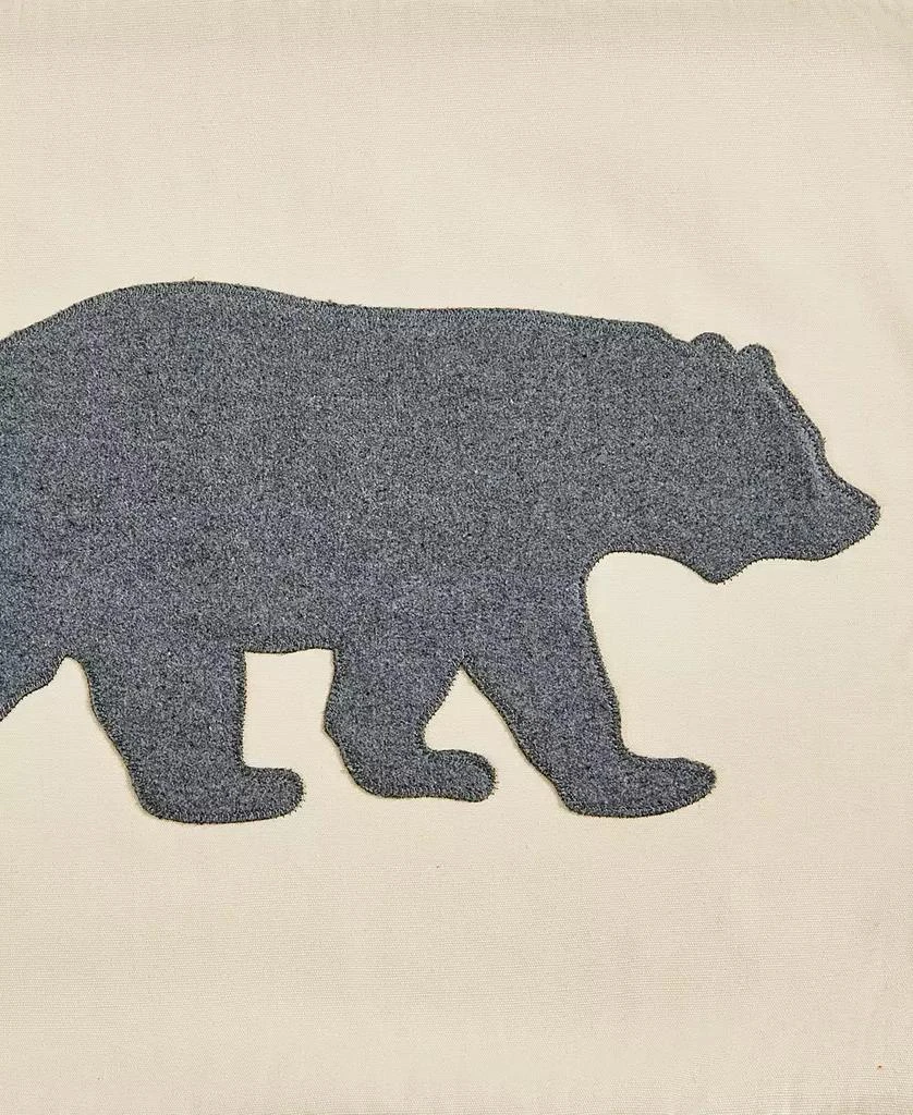 Bear Applique Grey Felt Decorative Pillow, 16" x 20" 商品