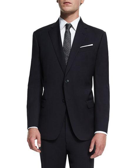 商品Armani|G-Line New Basic Two-Piece Wool Suit, Navy,价格¥6267,第4张图片详细描述