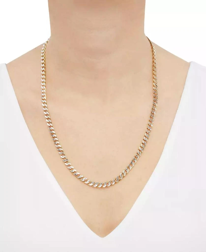 商品Macy's|Two-Tone Curb Link 22" Chain Necklace in Sterling Silver & 14k Gold-Plate,价格¥1927,第2张图片详细描述