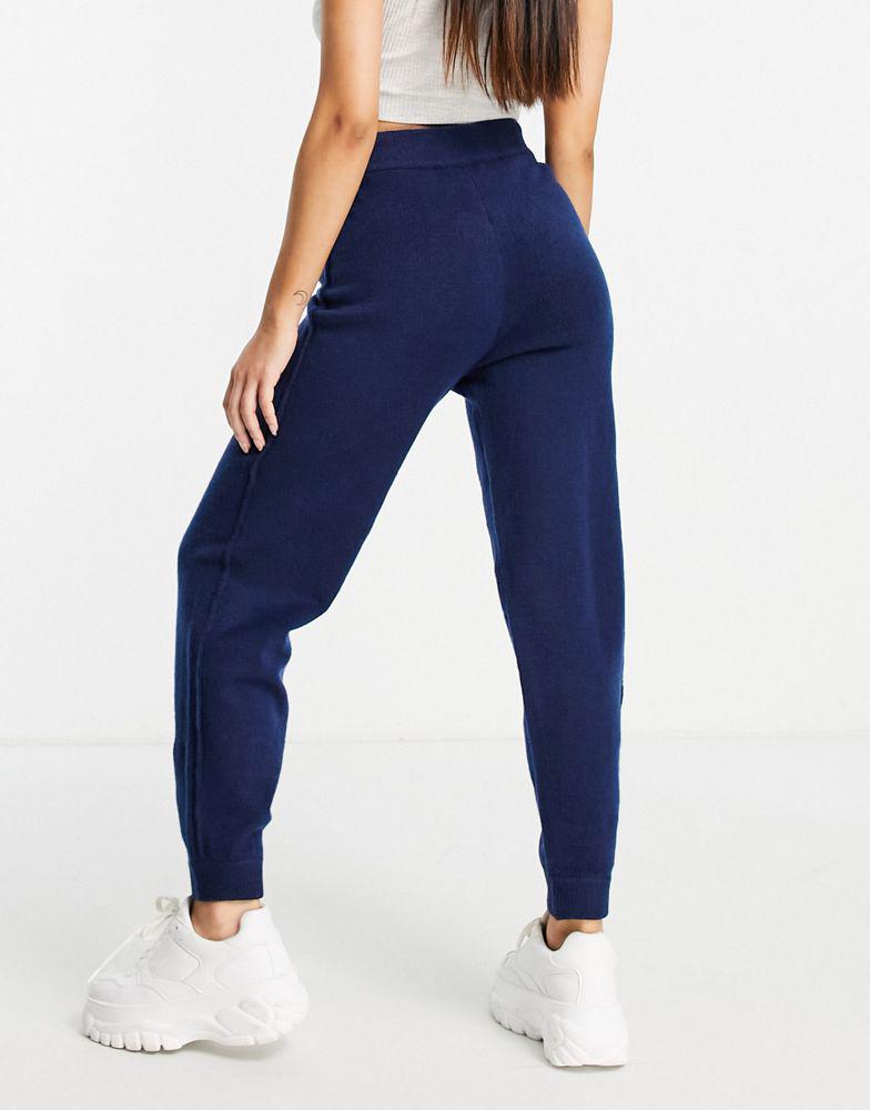 ASOS DESIGN Petite co-ord knitted jogger with tie waist detail in navy商品第2张图片规格展示