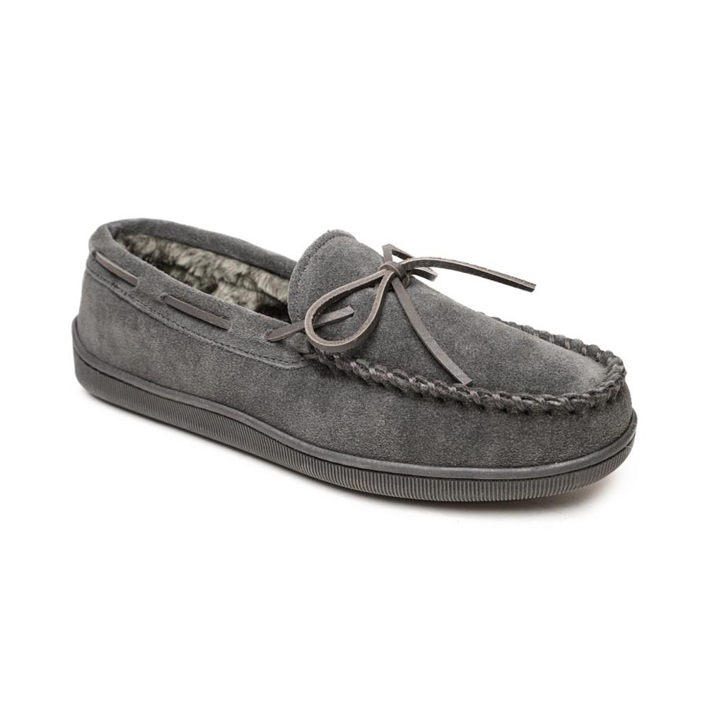 Men's Pile Lined Hardsole Moccasin Slippers商品第1张图片规格展示