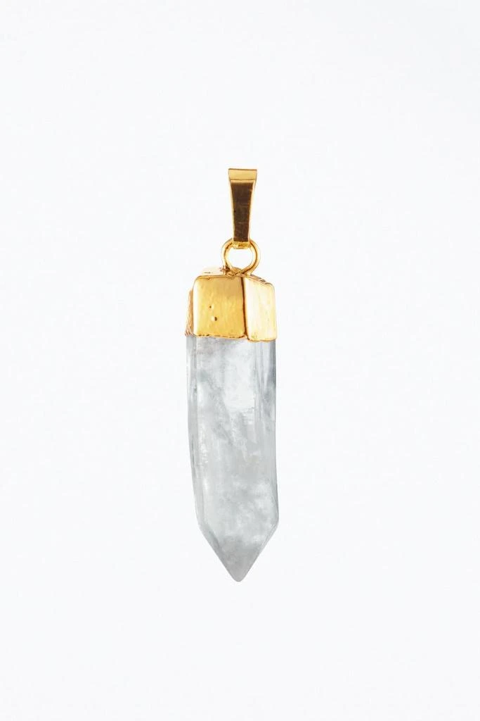 商品Crystal Haze|Rock Crystal Quartz Pendant in Clear/Gold,价格¥429,第1张图片