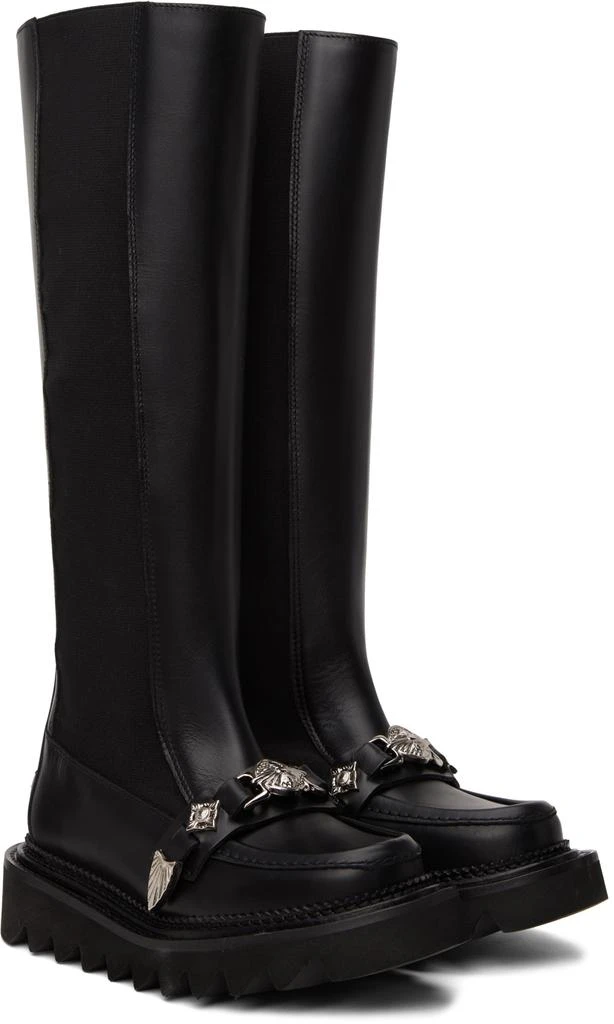 商品Toga Pulla|Black Leather Tall Boots,价格¥4207,第4张图片详细描述