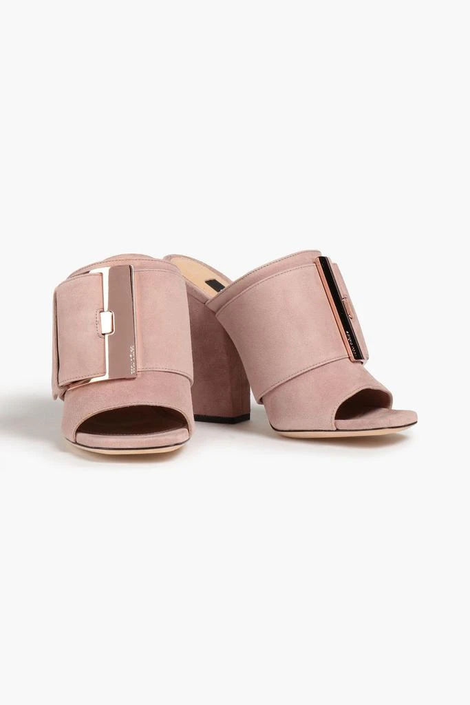 商品Sergio Rossi|Logo-appliquéd suede mules,价格¥2747,第2张图片详细描述
