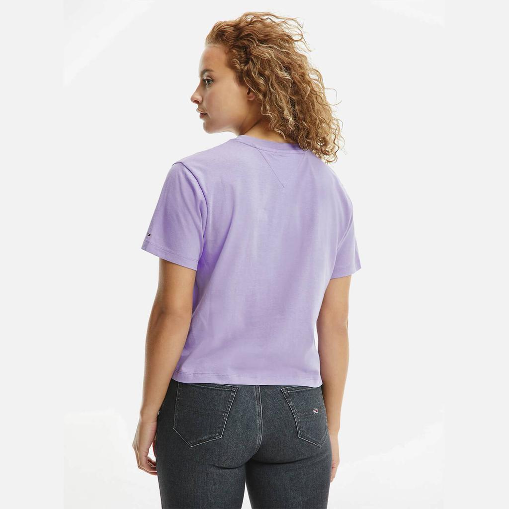 商品Tommy Jeans|Tommy Jeans Women's Tjw Linear Logo T-Shirt - Violet Viola,价格¥179,第4张图片详细描述