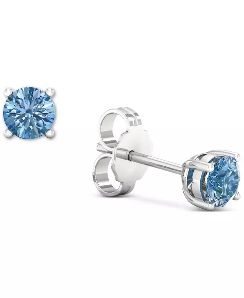 商品Forever Grown Diamonds|Lab-Created Blue Diamond Solitaire Stud Earrings (1/2 ct. t.w.) in Sterling Silver,价格¥7474,第4张图片详细描述