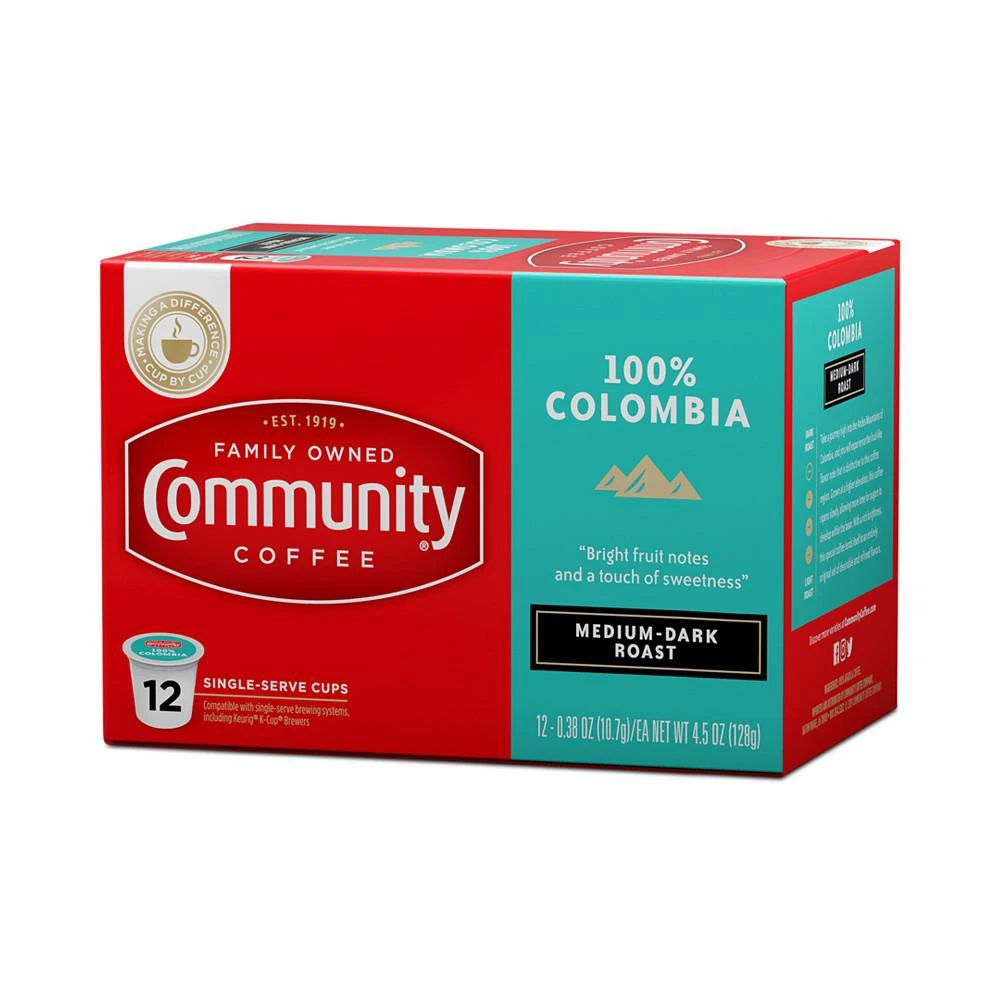 商品Community Coffee|100% Colombia Altura Medium-Dark Roast Single Serve Pods, Keurig K-Cup Brewer Compatible, 72 Ct,价格¥560,第3张图片详细描述
