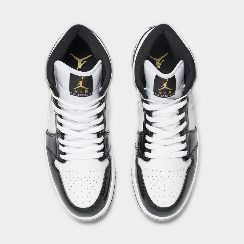 男士 Air Jordan Retro 1 Mid 黑黄脚趾 黑灰 丝绸 商品