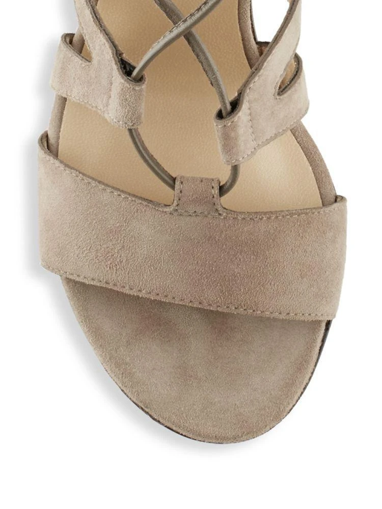 商品Stuart Weitzman|Tiegirlbingo Suede Lace-Up Block Heel Sandals,价格¥944,第3张图片详细描述