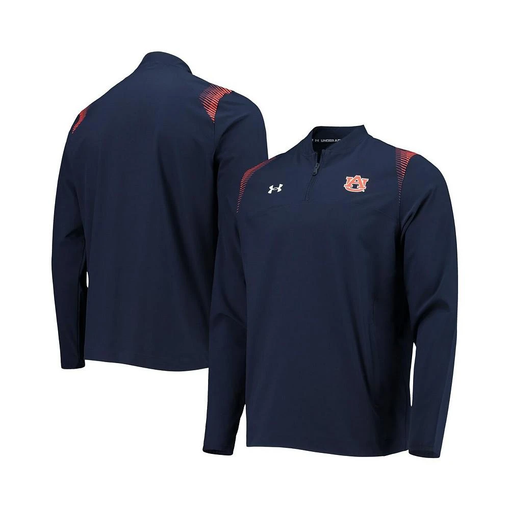 商品Under Armour|Men's Navy Auburn Tigers 2021 Sideline Motivate Quarter-Zip Jacket,价格¥742,第1张图片