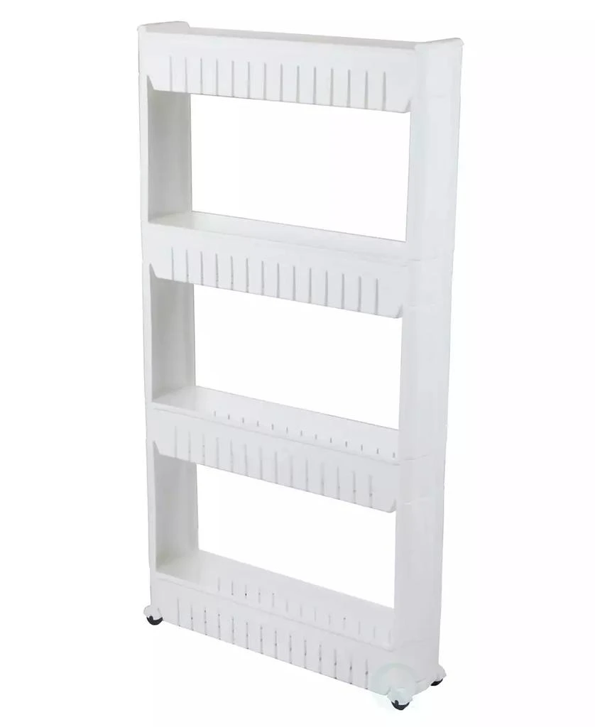 商品Basicwise|Vintiquewise Slim Storage Cabinet Organizer 4 Shelf Rolling Pull Out Cart Rack Tower with Wheels,价格¥590,第2张图片详细描述