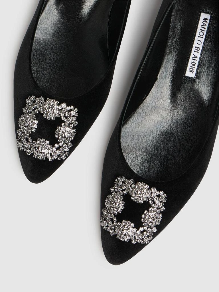 商品Manolo Blahnik|10mm Hangisi Fmc Velvet Flats,价格¥9023,第4张图片详细描述