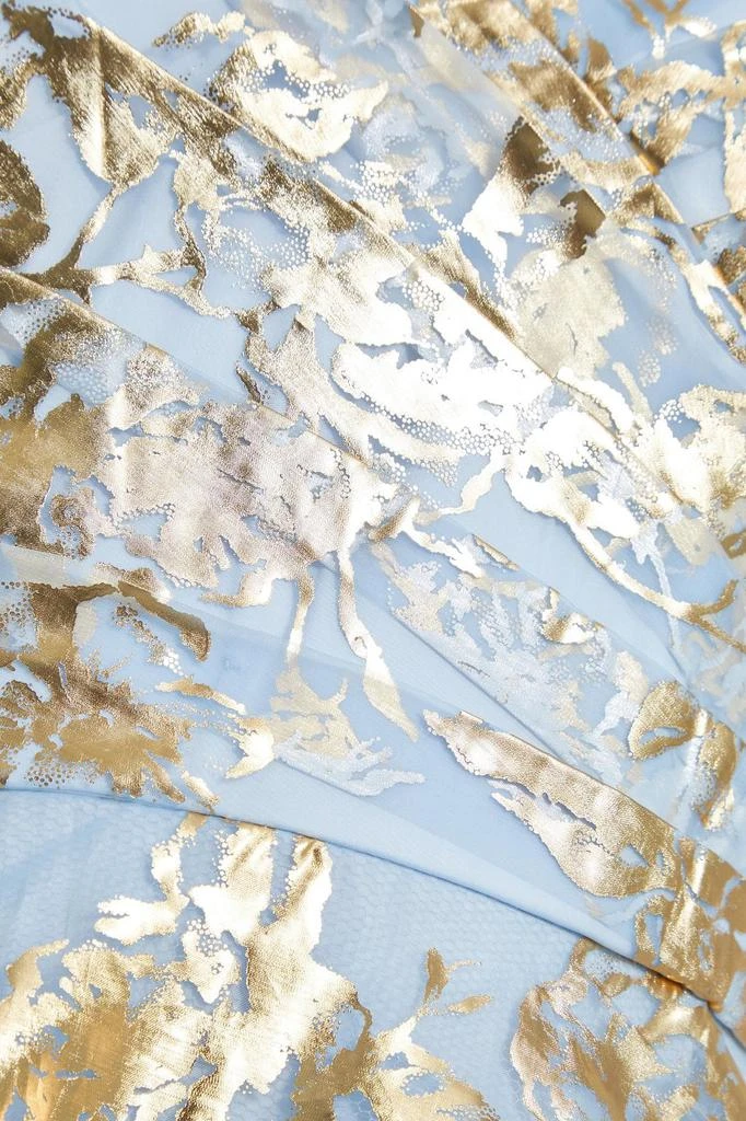 商品MARCHESA|Floral-appliquéd metallic floral-print taffeta gown,价格¥4227-¥4512,第4张图片详细描述