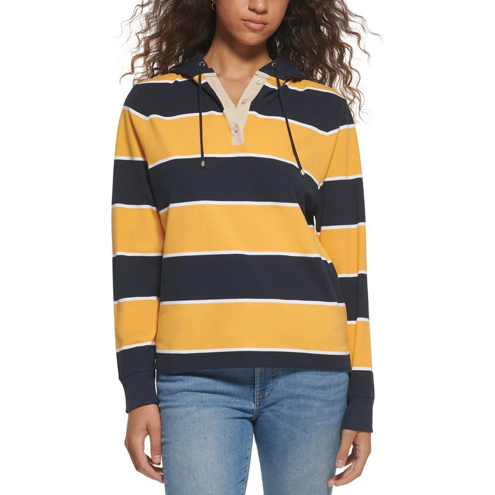 商品Tommy Hilfiger|Women's Rugby Stripe Long Sleeve Hoodie,价格¥322,第1张图片