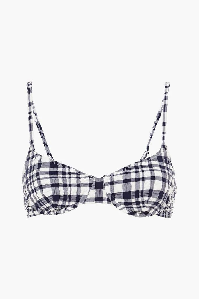 商品Solid & Striped|The Ginger gingham seersucker bikini top,价格¥218,第1张图片